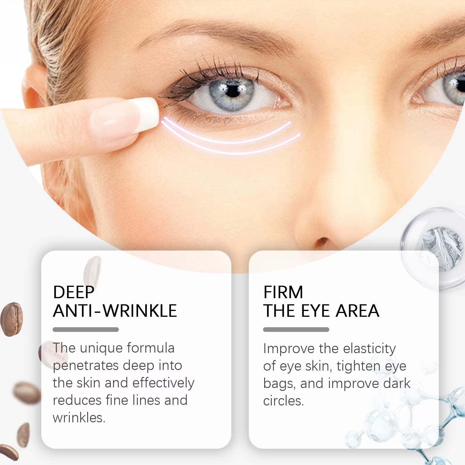 Firming Eye Cream Reduce Dark Circles Eye Bags Removal Lighten Fine Lines Improve Eye Puffiness Deeply Nourishing Lift Eye Cream