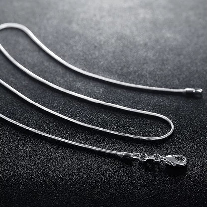 10PCS LOT Wholesale 925 Sterling Silver 16/18/20/22/24/26/28/30 Inch 1Mm Snake Chain Necklace for Woman Man Fashion Jewelry