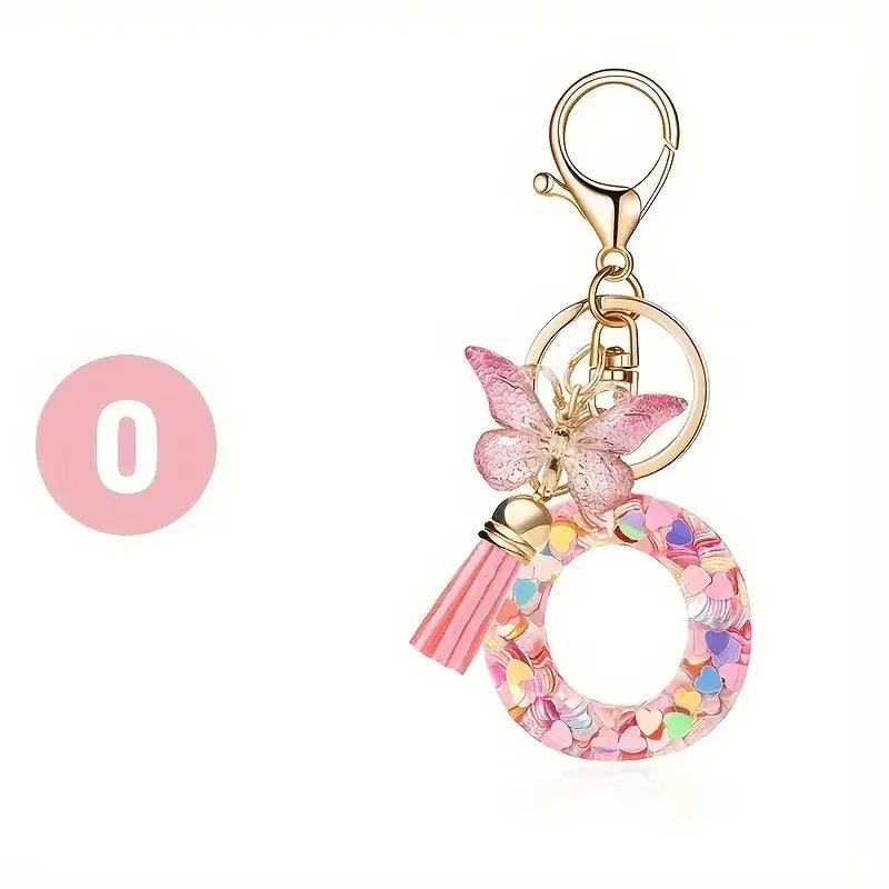 Fashion DIY A-Z Letters Keychain Metal Holder Pendent Key Chain Women Car Key Ring Simple Letter Name Key Party Gift Jewelry