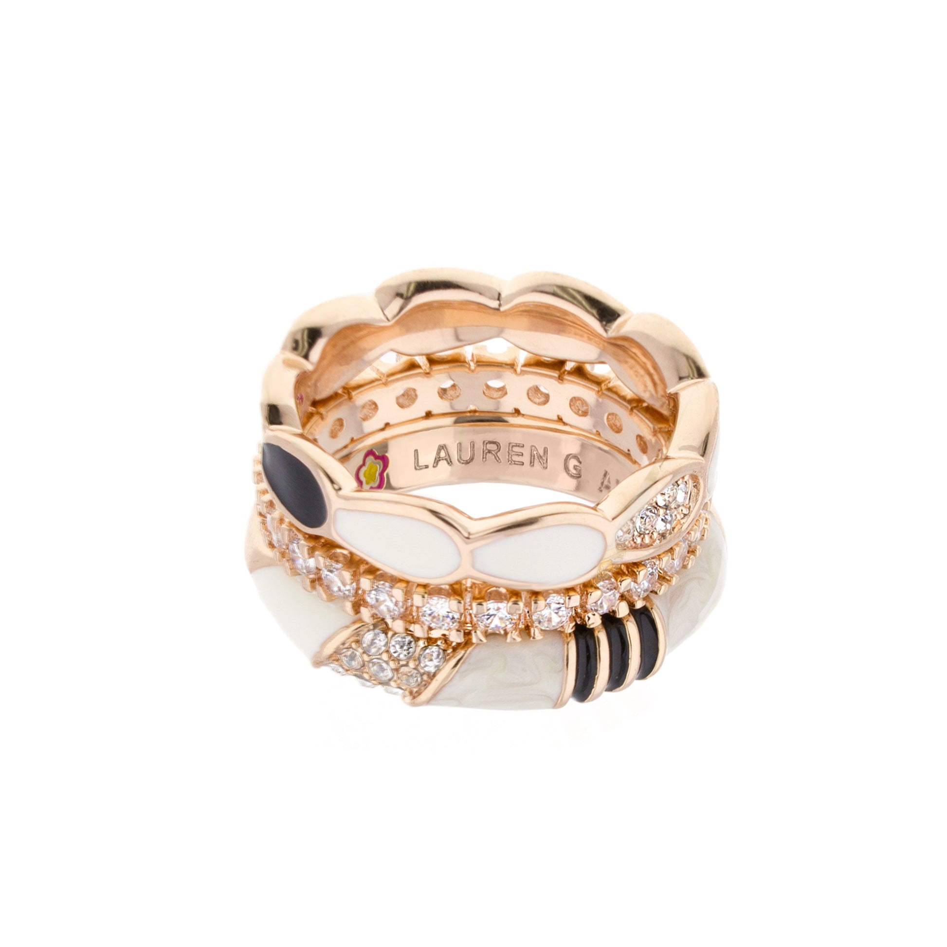 Moon Flower Stackable Ring Set